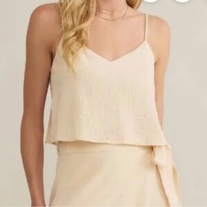 Z Supply Sleeveless V-Neck Cami Top in Cream